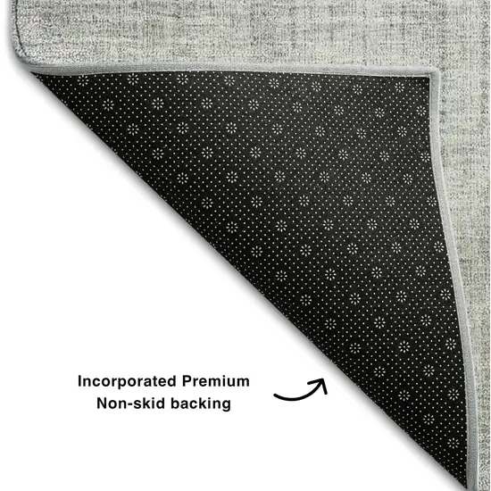Gray And Silver Geometric Washable Area Rug With UV Protection Photo 8