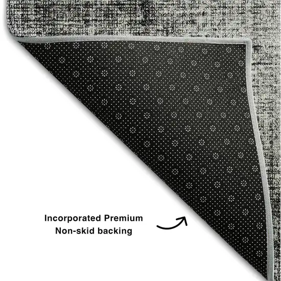Gray And Silver Geometric Washable Area Rug With UV Protection Photo 8