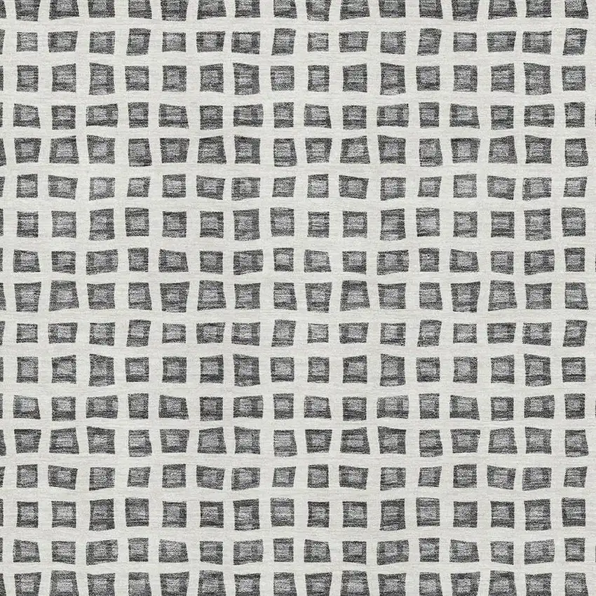Gray And Silver Geometric Washable Area Rug With UV Protection Photo 3