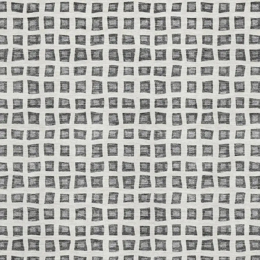 Gray And Silver Geometric Washable Area Rug With UV Protection Photo 3