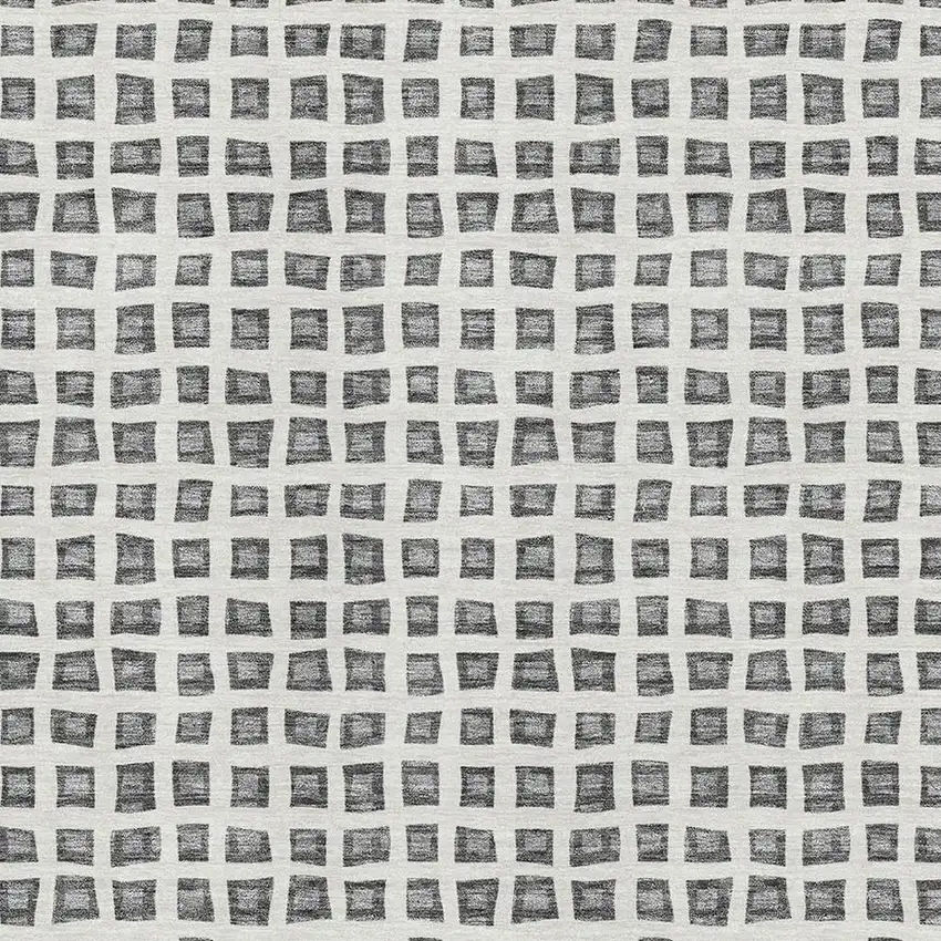 Gray And Silver Geometric Washable Area Rug With UV Protection Photo 3
