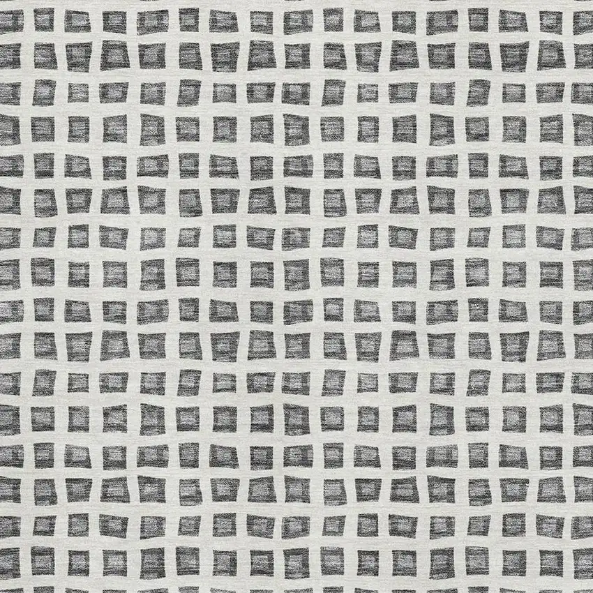 Gray And Silver Geometric Washable Area Rug With UV Protection Photo 3