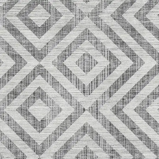 Gray And Silver Geometric Washable Area Rug With UV Protection Photo 3