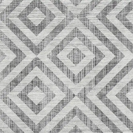 Gray And Silver Geometric Washable Area Rug With UV Protection Photo 3