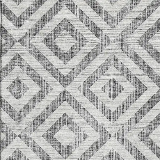 Gray And Silver Geometric Washable Area Rug With UV Protection Photo 3