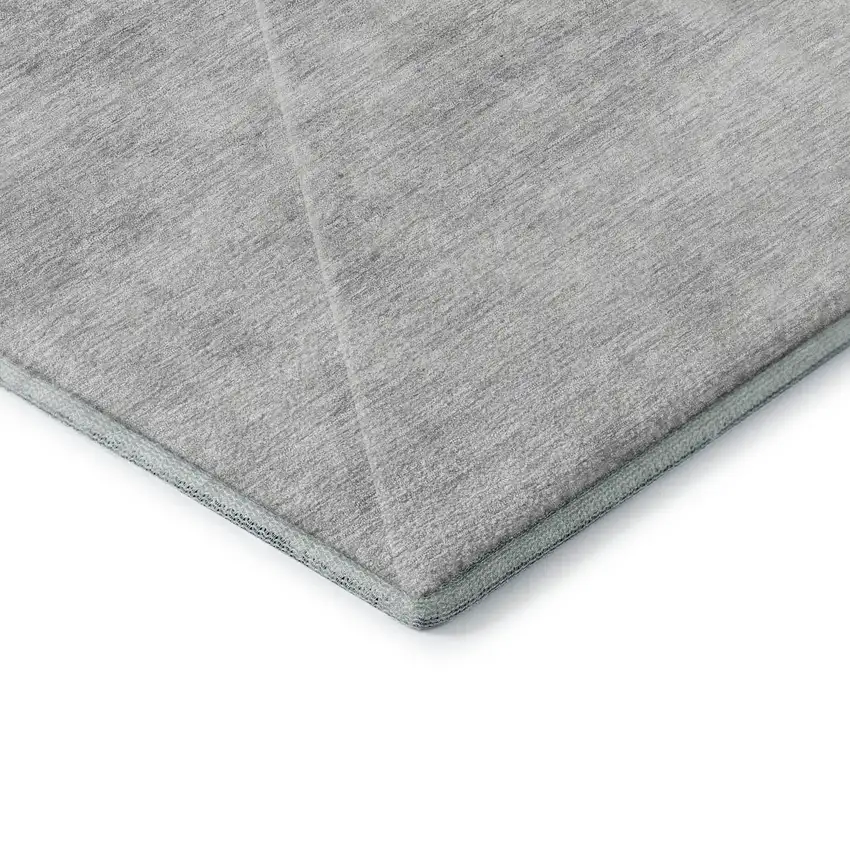 Gray And Silver Geometric Washable Area Rug With UV Protection Photo 7