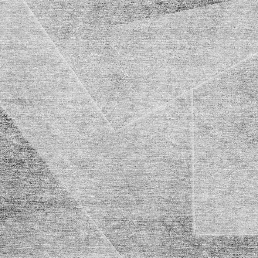 Gray And Silver Geometric Washable Area Rug With UV Protection Photo 3