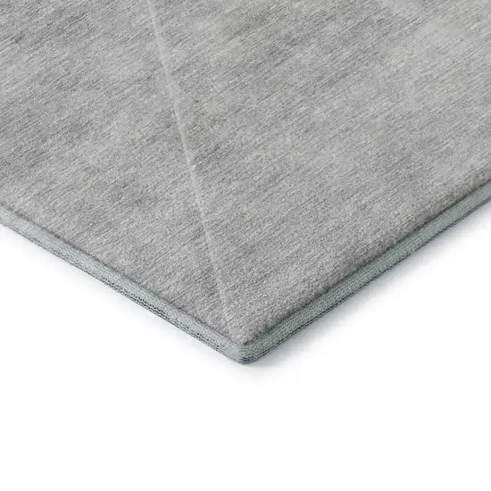 Gray And Silver Geometric Washable Area Rug With UV Protection Photo 8