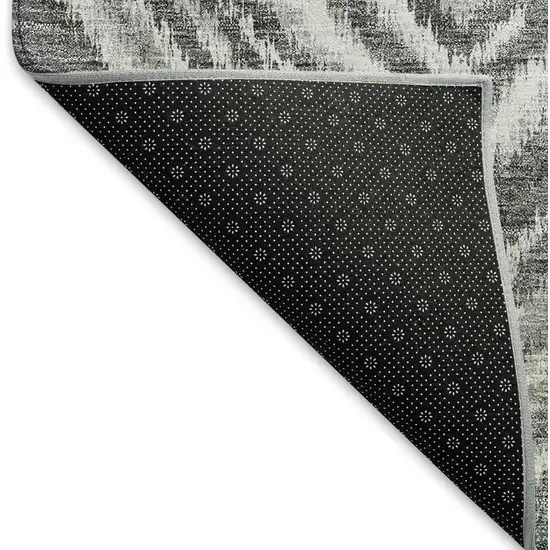 Gray And Silver Geometric Washable Area Rug With UV Protection Photo 7