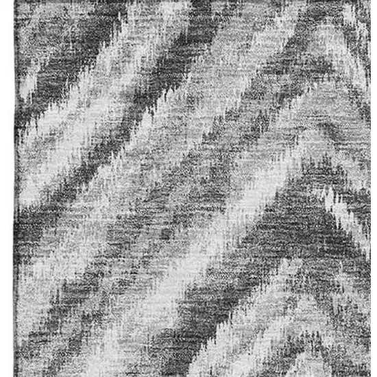 Gray And Silver Geometric Washable Area Rug With UV Protection Photo 4