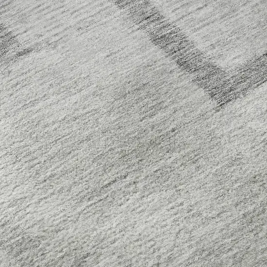 Gray And Silver Geometric Washable Area Rug With UV Protection Photo 7