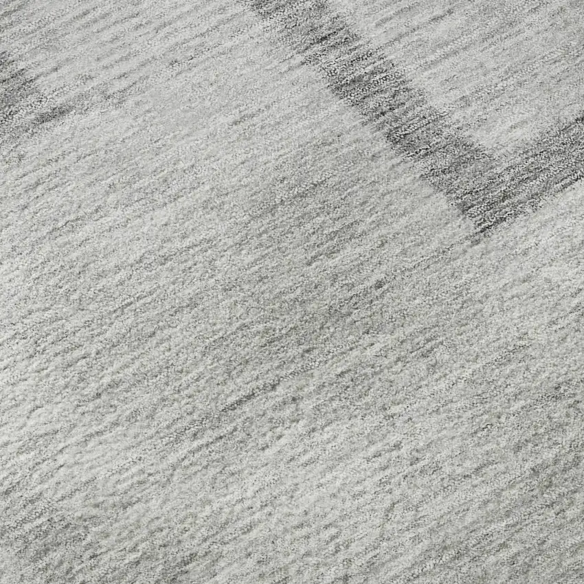 Gray And Silver Geometric Washable Area Rug With UV Protection Photo 7