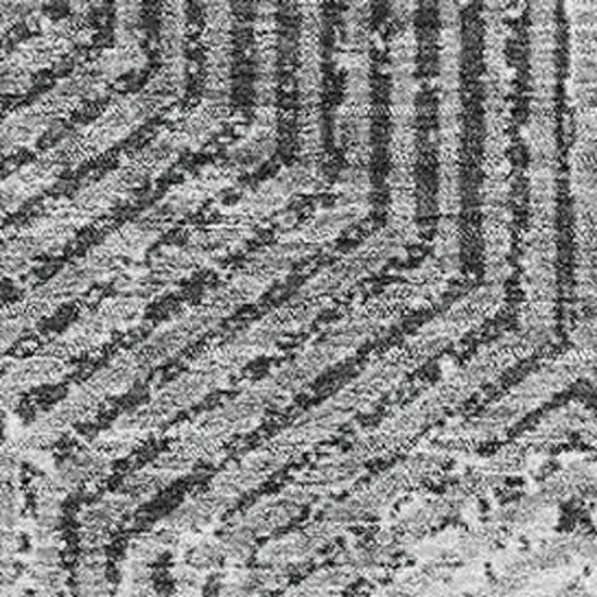 Gray And Silver Geometric Washable Area Rug With UV Protection Photo 3
