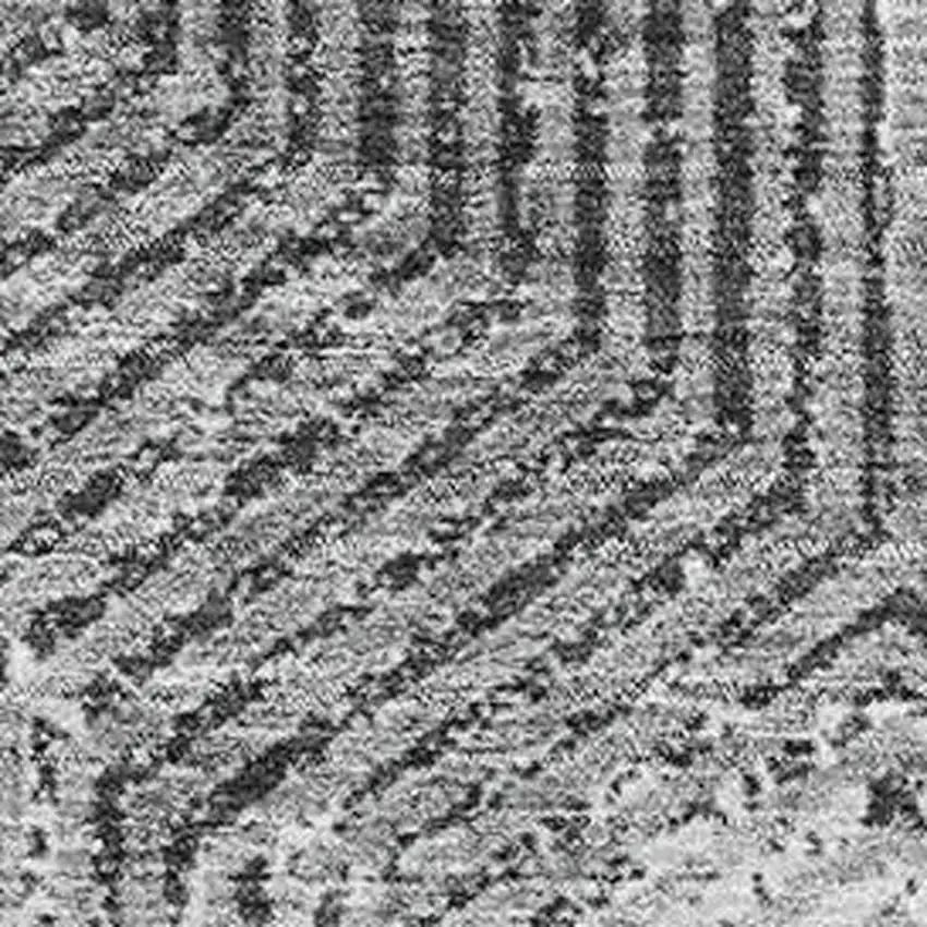Gray And Silver Geometric Washable Area Rug With UV Protection Photo 3
