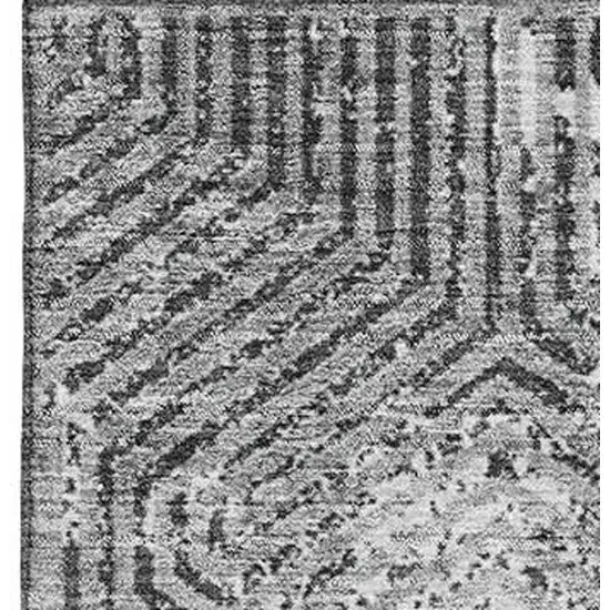 Gray And Silver Geometric Washable Area Rug With UV Protection Photo 4
