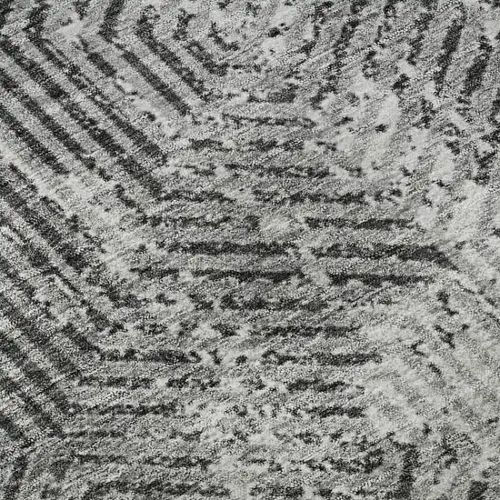 Gray And Silver Geometric Washable Area Rug With UV Protection Photo 9