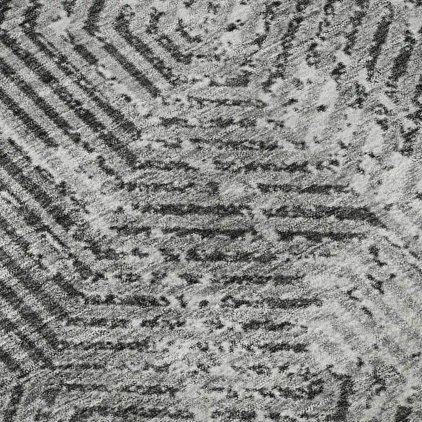 Gray And Silver Geometric Washable Area Rug With UV Protection Photo 9