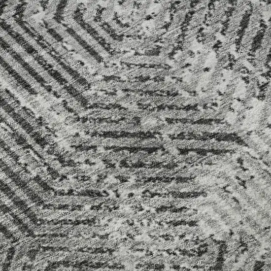 Gray And Silver Geometric Washable Area Rug With UV Protection Photo 8