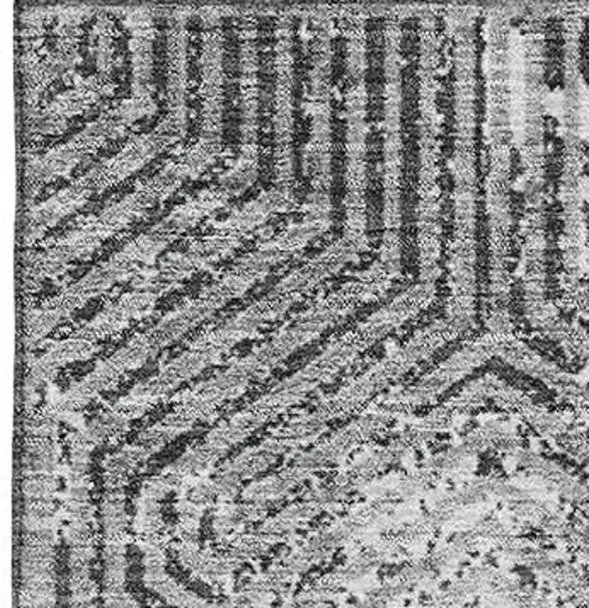 Gray And Silver Geometric Washable Area Rug With UV Protection Photo 4