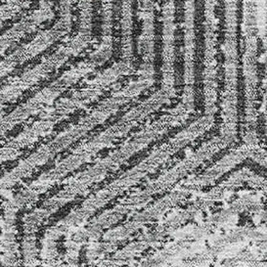 Gray And Silver Geometric Washable Area Rug With UV Protection Photo 3