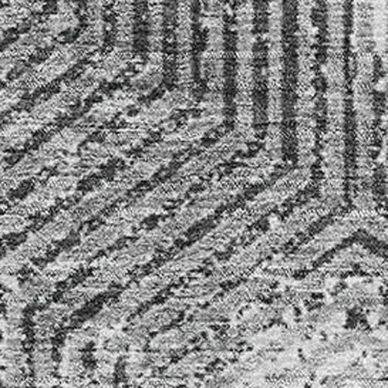 Gray And Silver Geometric Washable Area Rug With UV Protection Photo 3