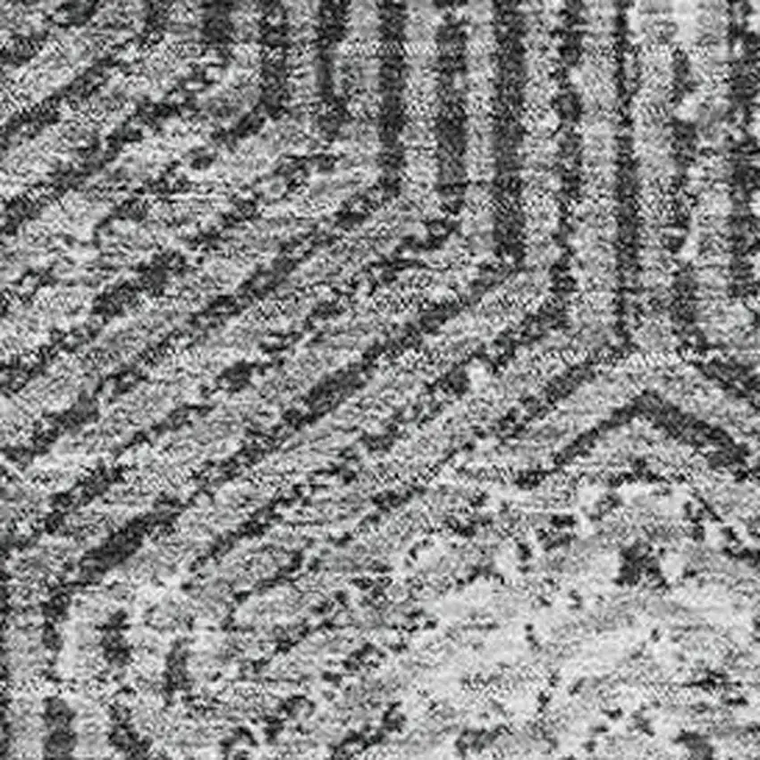 Gray And Silver Geometric Washable Area Rug With UV Protection Photo 3