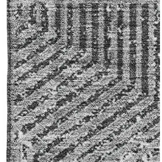 Gray And Silver Geometric Washable Area Rug With UV Protection Photo 3