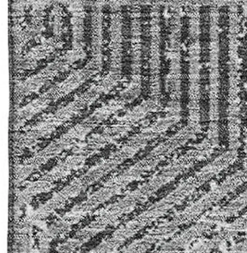 Gray And Silver Geometric Washable Area Rug With UV Protection Photo 3
