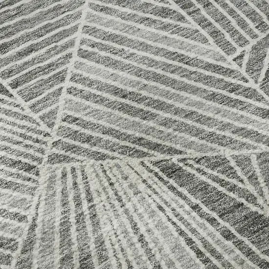 Gray And Silver Geometric Washable Area Rug With UV Protection Photo 8