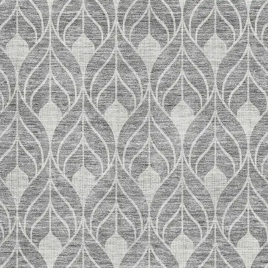 Gray And Silver Geometric Washable Area Rug With UV Protection Photo 2