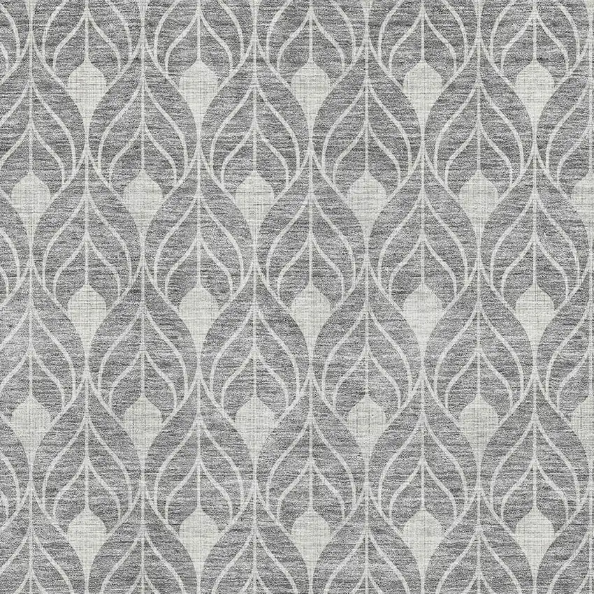 Gray And Silver Geometric Washable Area Rug With UV Protection Photo 2