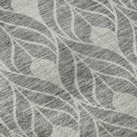 Gray And Silver Geometric Washable Area Rug With UV Protection Photo 9