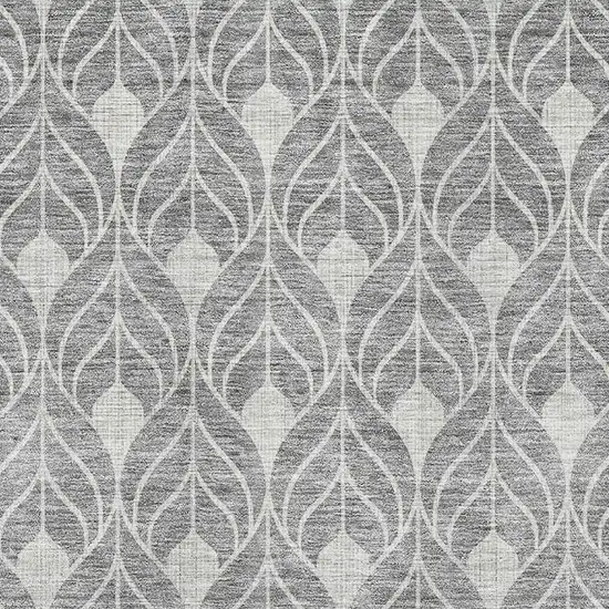 Gray And Silver Geometric Washable Area Rug With UV Protection Photo 2