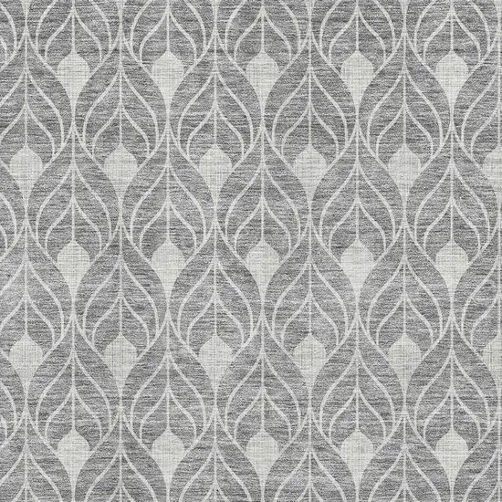 Gray And Silver Geometric Washable Area Rug With UV Protection Photo 3