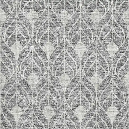 Gray And Silver Geometric Washable Area Rug With UV Protection Photo 2