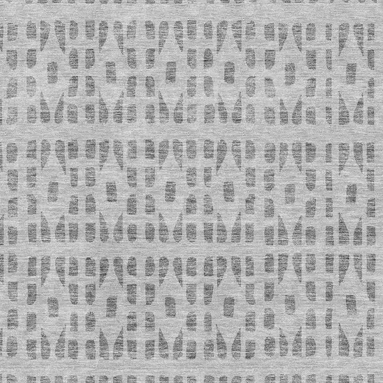 Gray And Silver Geometric Washable Area Rug With UV Protection Photo 2