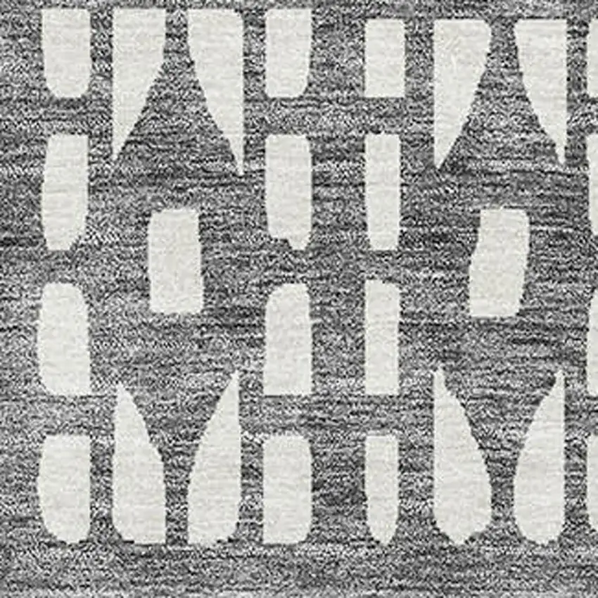 Gray And Silver Geometric Washable Area Rug With UV Protection Photo 2