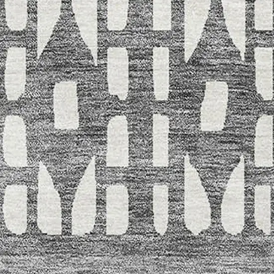 Gray And Silver Geometric Washable Area Rug With UV Protection Photo 2