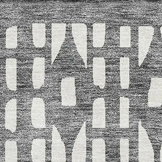 Gray And Silver Geometric Washable Area Rug With UV Protection Photo 2