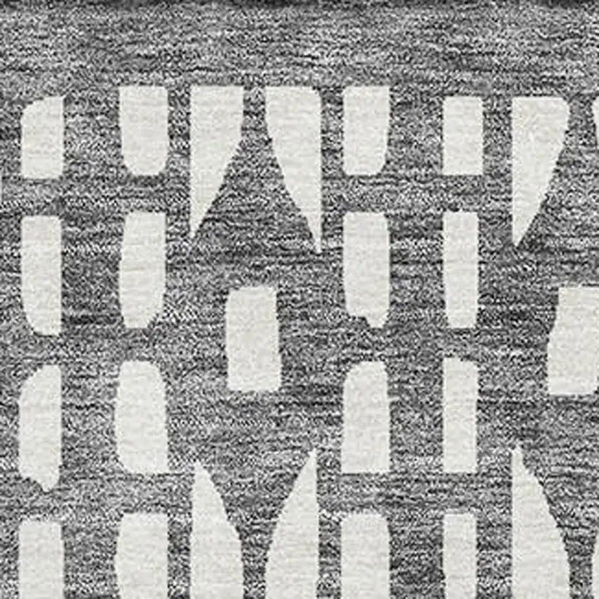 Gray And Silver Geometric Washable Area Rug With UV Protection Photo 2