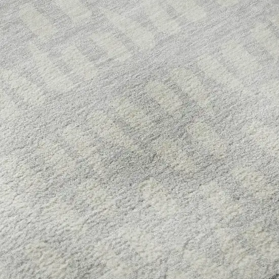 Gray And Silver Geometric Washable Area Rug With UV Protection Photo 9