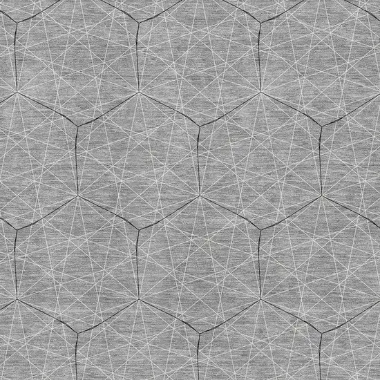 Gray And Silver Geometric Washable Area Rug With UV Protection Photo 2