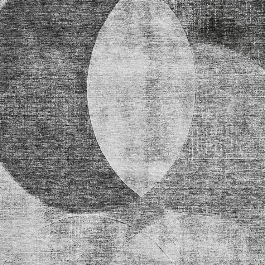 Gray And Silver Geometric Washable Area Rug With UV Protection Photo 2