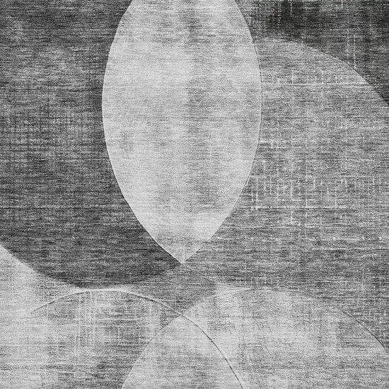 Gray And Silver Geometric Washable Area Rug With UV Protection Photo 2
