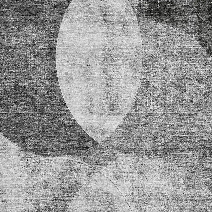 Gray And Silver Geometric Washable Area Rug With UV Protection Photo 2