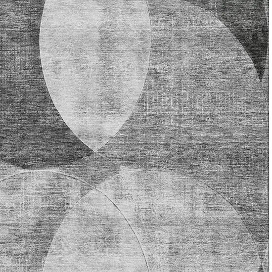 Gray And Silver Geometric Washable Area Rug With UV Protection Photo 2