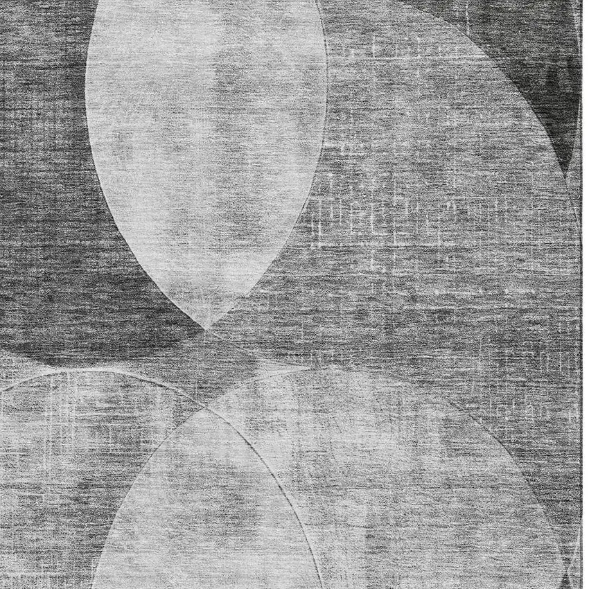 Gray And Silver Geometric Washable Area Rug With UV Protection Photo 2