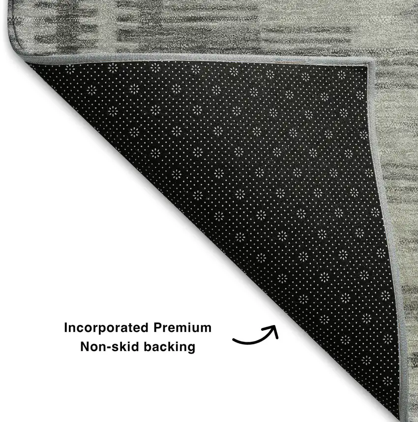 Gray And Silver Geometric Washable Area Rug With UV Protection Photo 6