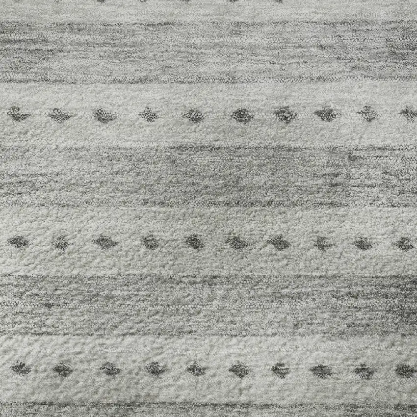 Gray And Silver Geometric Washable Area Rug With UV Protection Photo 9