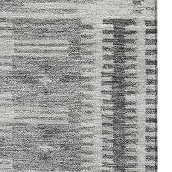 Gray And Silver Geometric Washable Area Rug With UV Protection Photo 3